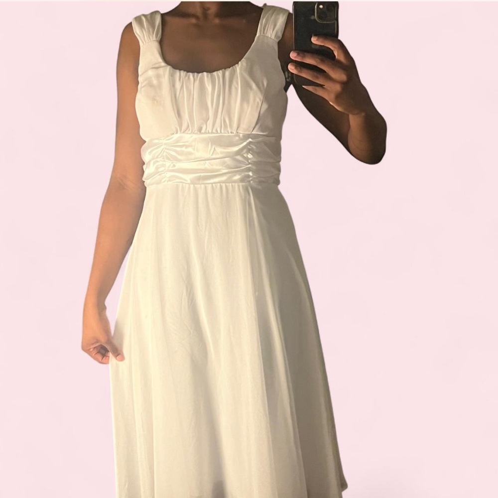 Connected Apparel Cream Sleeveless Maxi Dress
